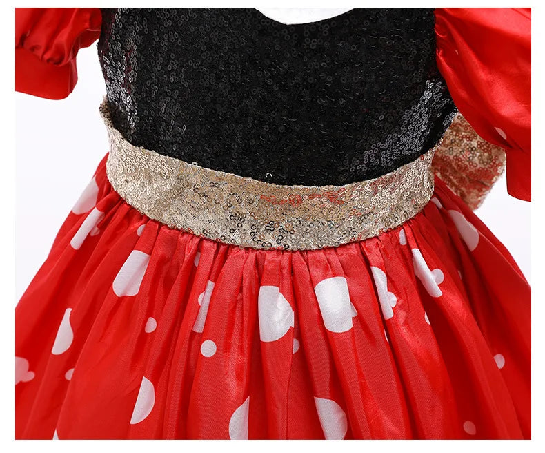 Girls Party Dresses Children Summer Clothes Kids Mouse Polka Dot Dress Girls Birthday Party Children's Day Halloween Costume