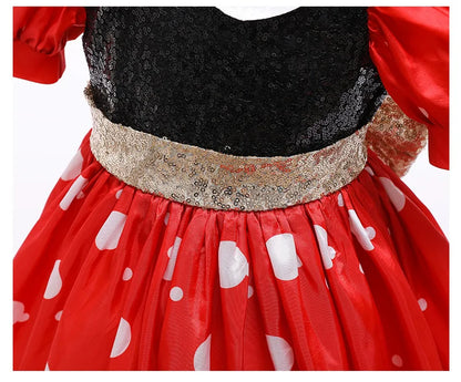 Girls Party Dresses Children Summer Clothes Kids Mouse Polka Dot Dress Girls Birthday Party Children's Day Halloween Costume
