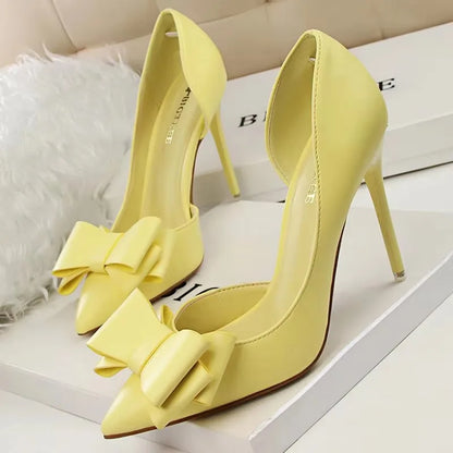 Shoes Bow-knot Woman Pumps Stiletto 10.5 Cm Women Basic Pump Pointed Toe Classic Pumps Sexy High Heels Women Shoes 2026