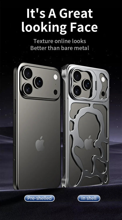 Metal Hollow Magnetic Phone Case,For IPhone 17 Pro Max iPhone Air Protective Case, Breathable And Heat Dissipating Metal Bracket
