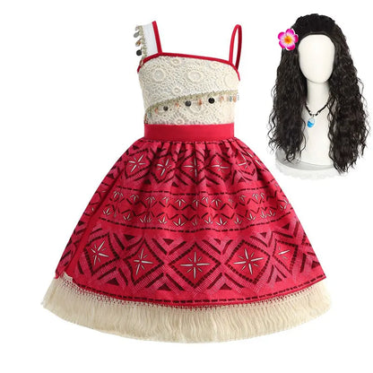 2026 Novo Filme Moana Cosplay Roupa Vestido Infantil Carnaval Vaiana Purim Festival Fantasia Menina Princesa Aniversário Festa Vestido