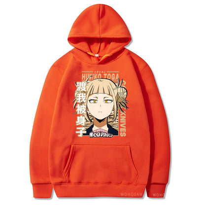 My Hero Academia Kawaii Himiko Toga Women Hoodies Printed Aesthetics Head Poster Manga Harajuku Anime Printed Hooded Sweatshirts
