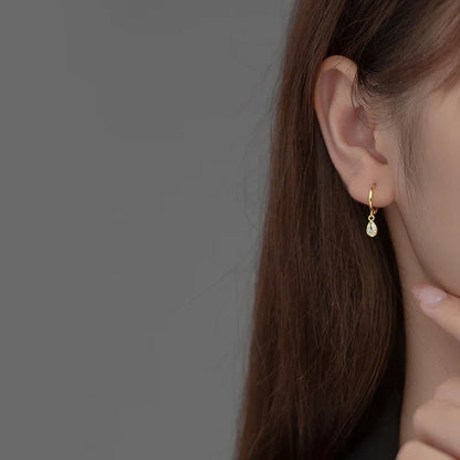 925 Sterling Silver Sweet Water Drop Zircon Huggies Pendant Earrings for Women Fashion Wedding Party Hoop Charm Jewelry