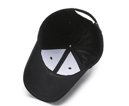 Women's Smiley Face Embroidery Baseball Caps Kpop Black Cotton Adjustable