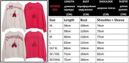 Mickey Mouse Letter Embroidery Sweatshirt New Women Long Sleeve O-Neck Pullover Jumper Tops