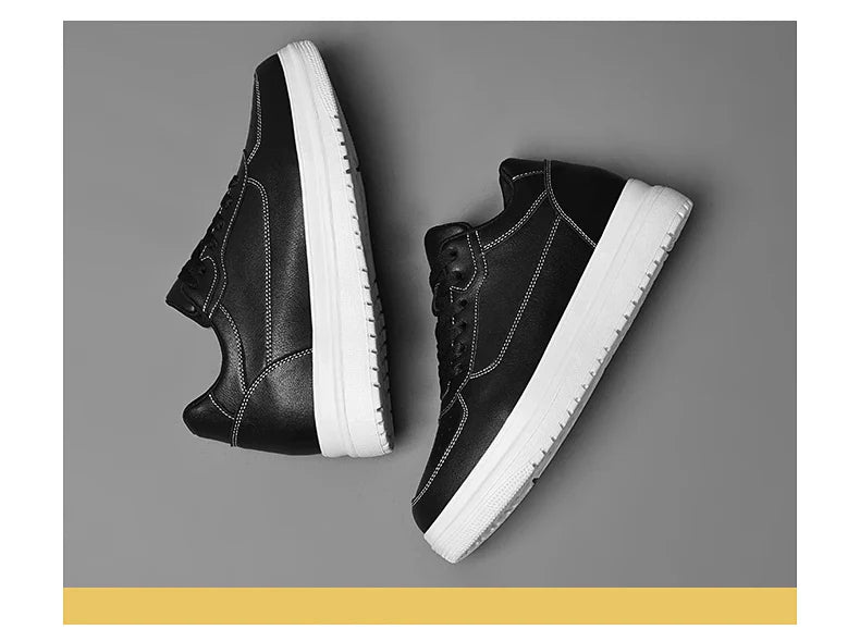 Novos sapatos masculinos invisíveis para aumentar a altura, sapatos esportivos de 6 CM-8 CM-10 CM, sapatos esportivos de couro branco para homens, tamanhos ampliados 36-46