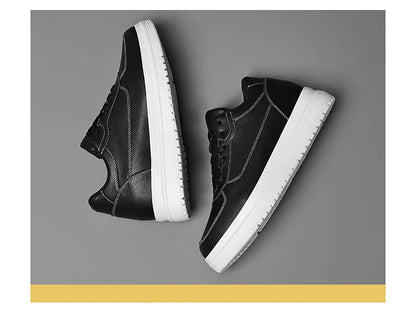 Novos sapatos masculinos invisíveis para aumentar a altura, sapatos esportivos de 6 CM-8 CM-10 CM, sapatos esportivos de couro branco para homens, tamanhos ampliados 36-46