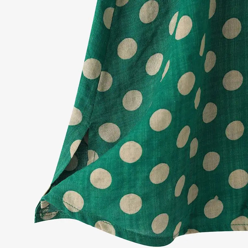 Women Dots Tank Tops 2024 Summer Sleeveless Camis Blouse Korean Fashion Round Neck Shirt Casual Loose Round Neck Tunics