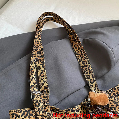 Casual Large-Capacity Leopard Print Women's Bag New Lightweight Versatile Shoulder Bag Relaxed Commuting Tote Bag