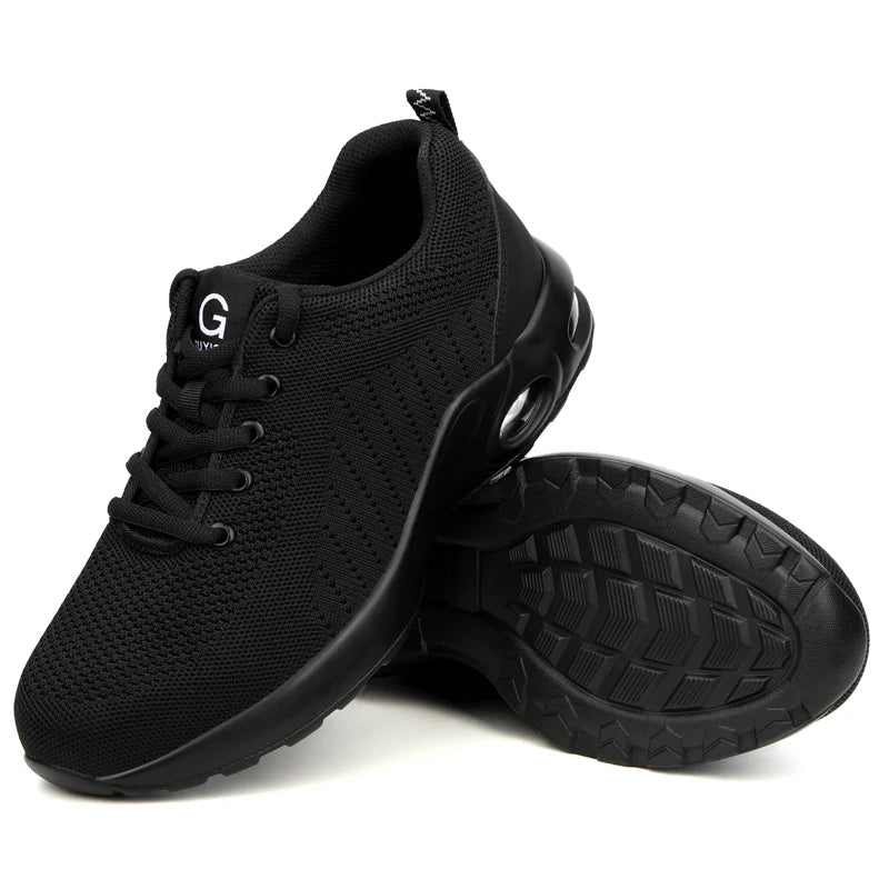 Air Cushion Work Safety Shoes For Men Breathable Work Sneakers Steel Toe Shoes Women & Man Anti-puncture Safety Protective Shoes
