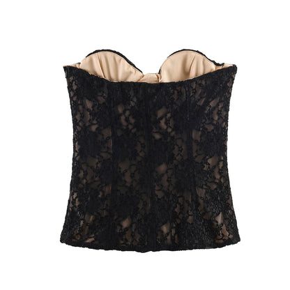 French sexy pure desire design camisole vest for women's summer outerwear strapless strapless strapless top