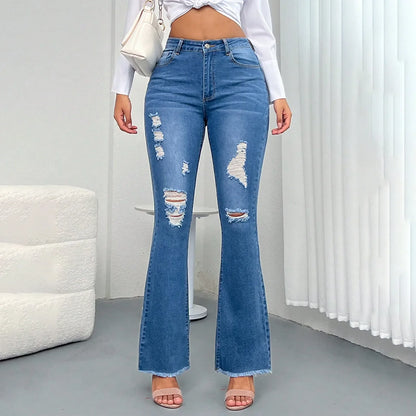 High waisted hip-lifting sexy denim trousers