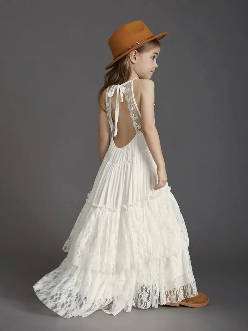 Summer Girls Lace Dresses Kids Flower Girl Wedding Princess Party Dress Vestidos Costume Children Clothing For 4-14Years