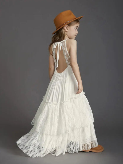 Summer Girls Lace Dresses Kids Flower Girl Wedding Princess Party Dress Vestidos Costume Children Clothing For 4-14Years