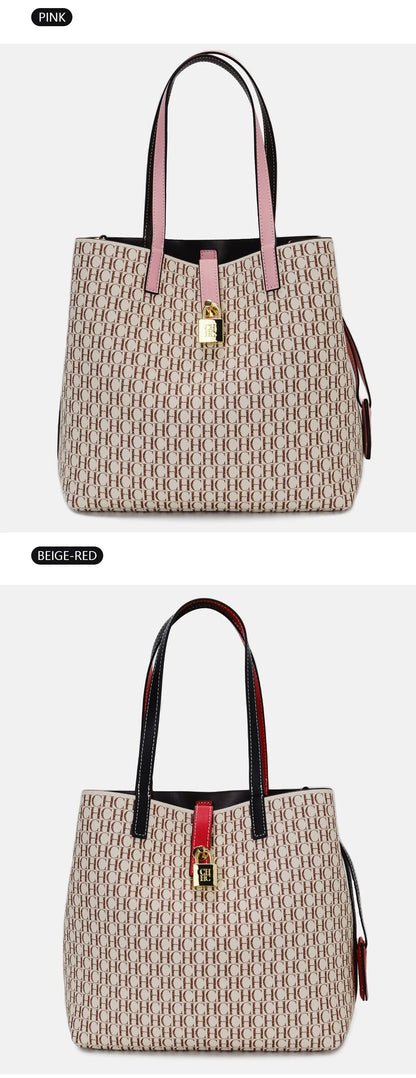 Women's Large Capacity Handbag Daily Commuting High-end Versatile PU Material Letter Printed Design Women's Crossbody Bag