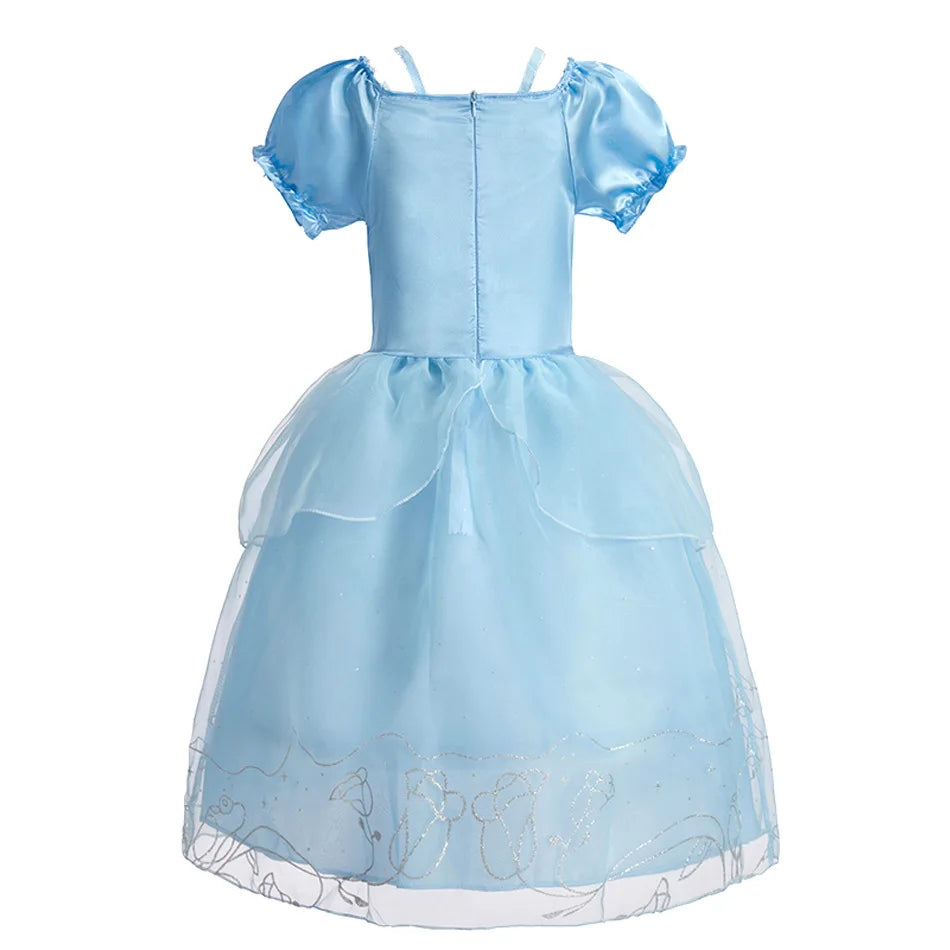 Girls Costume Sleeping Beauty Aurora Princess Party Rapunzel Halloween Snow White Cosplay Costume Kid Cinderella Dress up