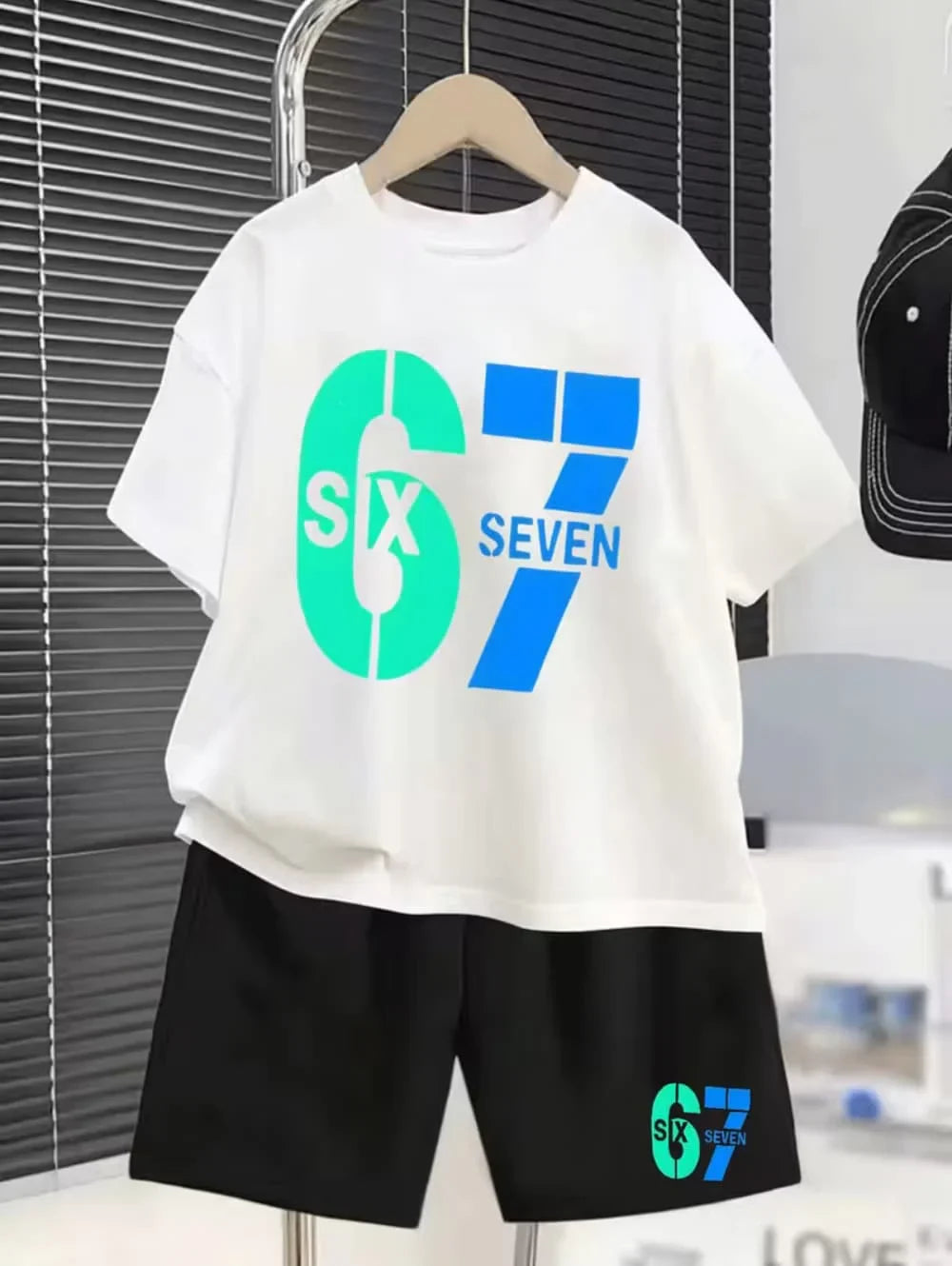New Cool 67 Funny 3D Print Kids T-Shirt Shorts Set Fashion Children's Clothes Casual Boy Girl Short Sleeve Shorts Football Sets