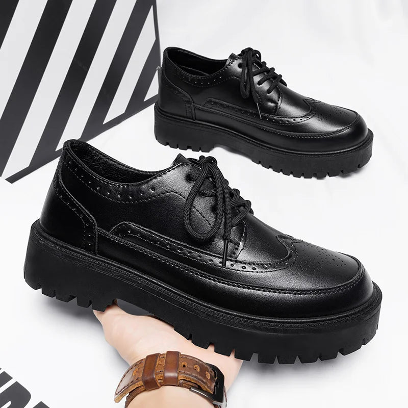 Men's Oxford Shoes Black Groom Wedding Shoes Men's Formal Leather Shoes Classic Business Formal Men's Prom Shoe