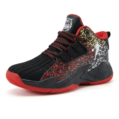 New Children's Sports Shoes Medium and Large Children's Mesh Boys Training Shoes Boys Basketball Footwear 2024 Spring and Summer