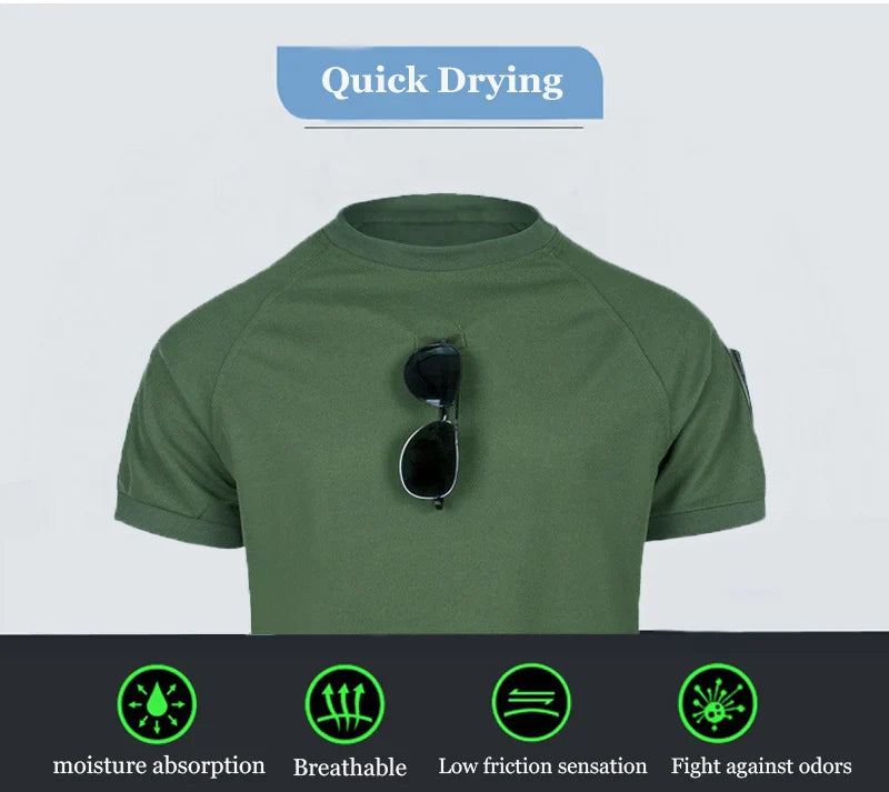 Wear-Resistant Outdoor Tactical Pants Mens Casual T-shirt Cargo Trousers Multi-pocket Waterproof Pant Hiking Training Workwear