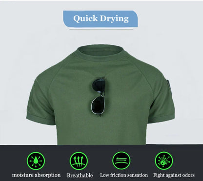 Wear-Resistant Outdoor Tactical Pants Mens Casual T-shirt Cargo Trousers Multi-pocket Waterproof Pant Hiking Training Workwear