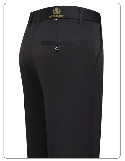 New Men's Stretch Suit Pants Flat Front Business Casual Pants Wrinkle Resistant Work Pants