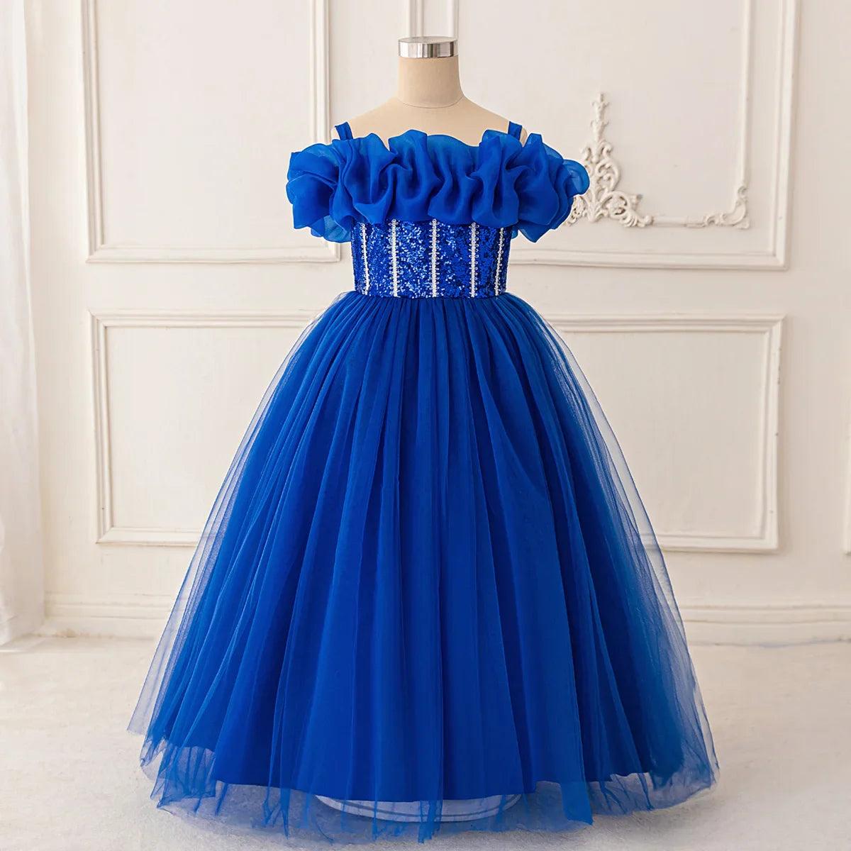 Vestido de Festa de Lantejoulas de Verão para Meninas Madrinhas Elegante Vestido de Baile Princesa para Casamento Vestido de Aniversário de Menina Roupa Infantil para Cerimônia de Formatura