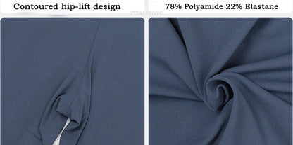 VITALINOVO Women Long Sleeve Flare Workout Jumpsuit Zip Up Romper Bottom Pants Wide Leg Full Length Bodysuit Bodycon One Piece