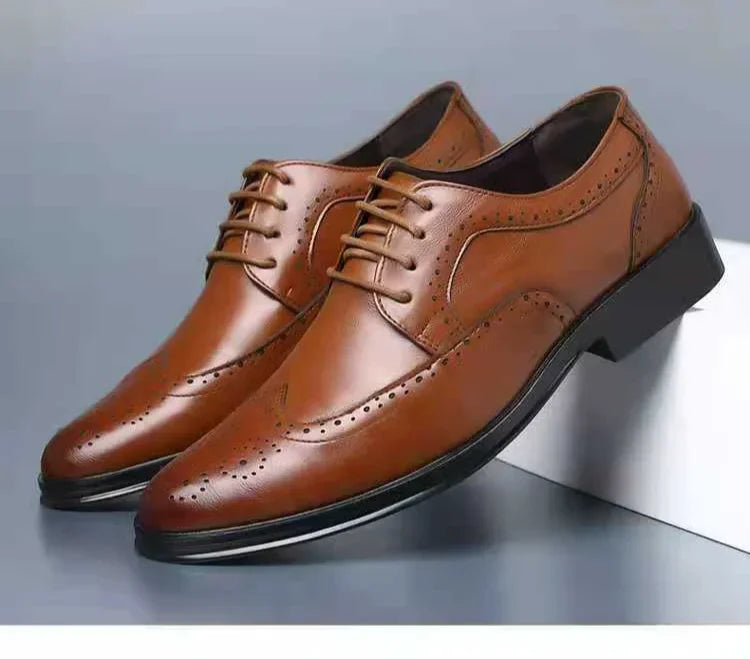 Social Shoe Male Breathable In Summer Official New Pointed Toe Men's Formal Shoes Cheap Liquidation Gentleman Legitimate Leather