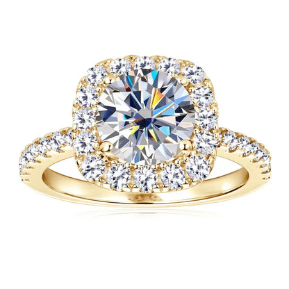 8mm 2ct Moissanite Halo Ring Certified 925 Sterling Silver Engagement Rings For Women Girls Wedding Party Jewelry Gift