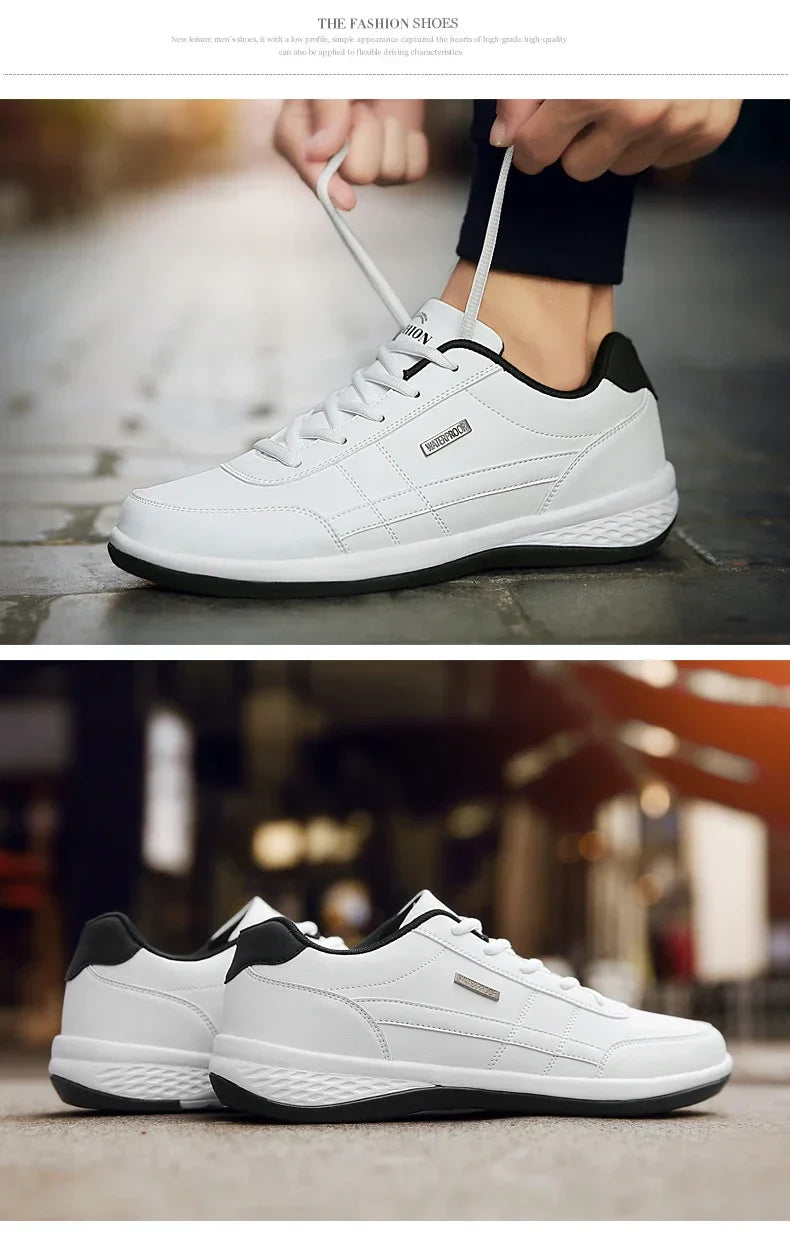 Shoes for Men Leather Sneaker Waterproof Casual Comfortable Men's Sneaker Lace Up Footwear Vulcanized Man Shoe Masculino
