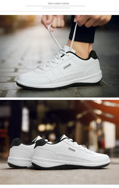 Shoes for Men Leather Sneaker Waterproof Casual Comfortable Men's Sneaker Lace Up Footwear Vulcanized Man Shoe Masculino