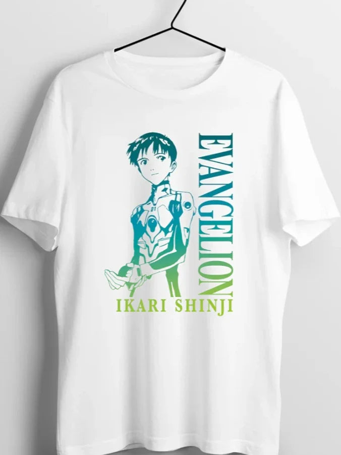 Summer Trendy Anime Evangelion Graphic T Shirts Men's Clothing Oversized Casual Loose Women's Short Sleeved Tee Tops Y2k Clothes
