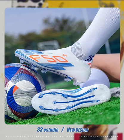 X2517 Slip-on F50 Mens Football Boots Boys FG/TF Training Studded Fast Soccer Cleats Pro Non Slip Football Shoes for Man 35-45