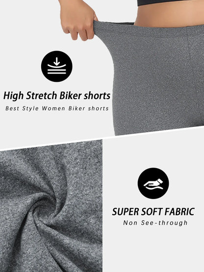 Plus Size Super Soft Biker Shorts For Women No See Through Workout Running Yoga Athletic Shorts 6"Inseam RUNNING