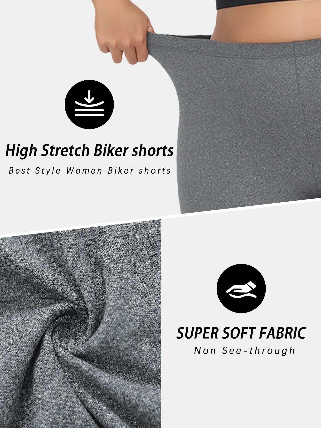 Plus Size Super Soft Biker Shorts For Women No See Through Workout Running Yoga Athletic Shorts 6"Inseam RUNNING