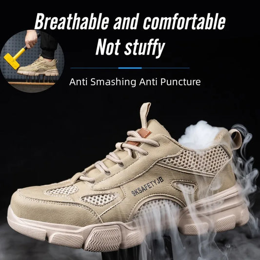 Unisex Mesh Steel Toe Cap Summer Safety Shoes For Men Light Breathable Sneaker Comfortable Indestructible Hombre Work Sneakers
