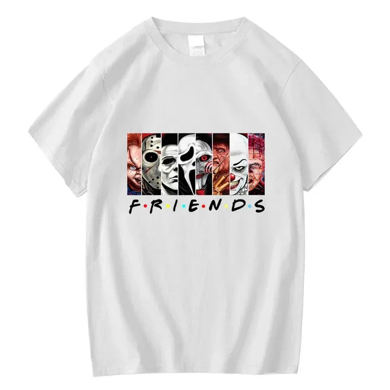 Men's High Quality T-shirt 100% Cotton T-shirt Funny Friends Print T Shirt Loose Summer Cool O-neck Men T-shirt Casual Tops