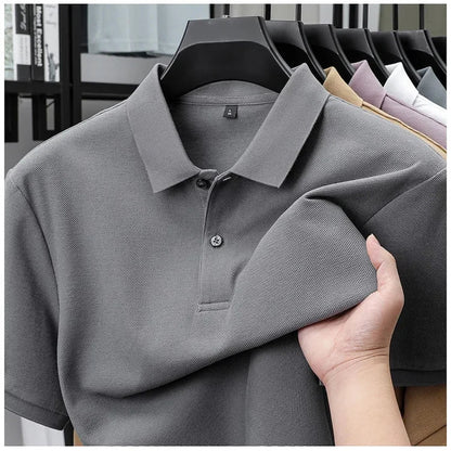 20 Colors Men's 100% Cotton Polo Shirt - Summer Casual Breathable Tee,Ideal for Golf and Sports,Business Casual,Silk-Like Finish