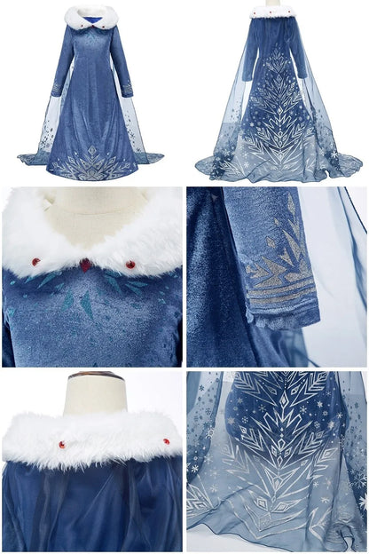 Kid Snow White Cinderella Rapunzel Elsa Belle Costume Girl Halloween Christmas Carnival Dress Children Princess Evening Gown