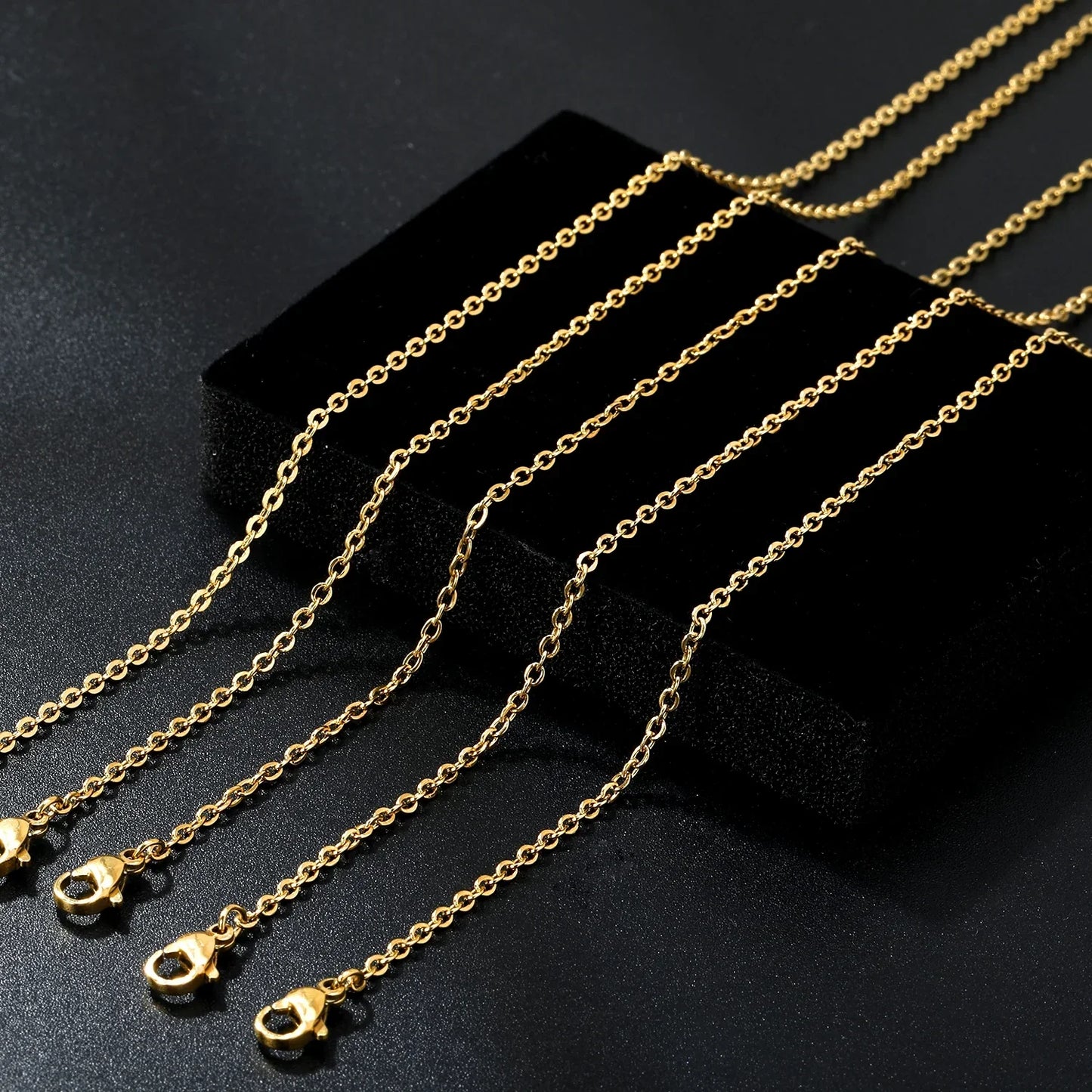 Stainless Steel Chains Necklace Woman 10pcs/lot Bulk Wholesale DIY Rolo 2mm Chain No Fade Choker For Jewelry Making