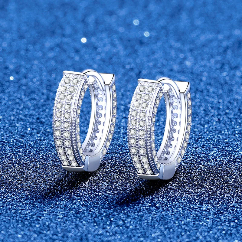 All Moissanite Stud Earrings for Women Full Diamond Small Size Ear Jewelry Dating Birthday Gift 100% 925 Sterling Silver