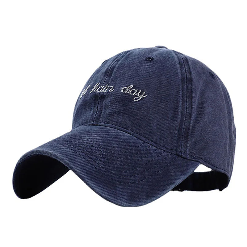 Bad Hair Day Washed Black Baseball Cap female male Snapback Hat