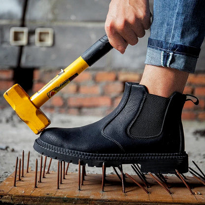 Anti Smashing Anti Piercing Steel Toe Combat Boots Anti Splashing Anti Slip Oil Wear Resistant Durable Labor Protection Shoes