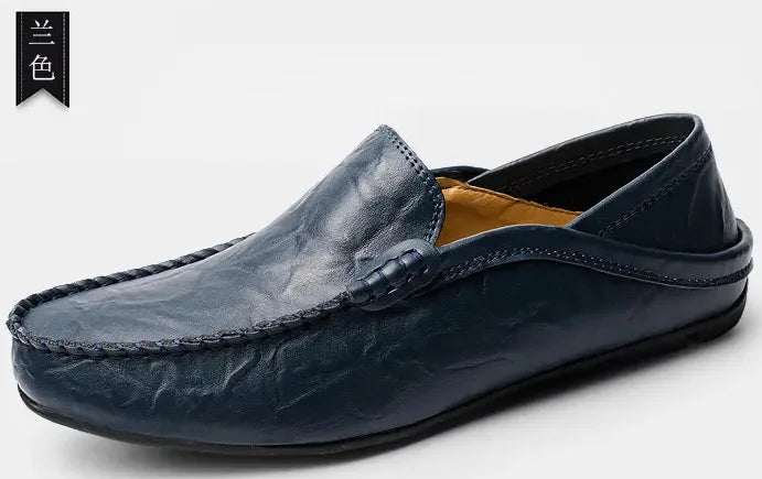 Italian Mens Shoes Casual Luxury Brand Summer Men Loafers Genuine Leather Moccasins Light Breathable Slip on Boat Shoes 2023