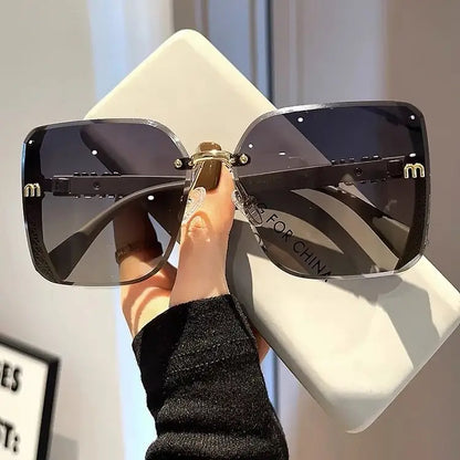 Sunglasses Women Luxury Brand Letters Anti Strong Light Vintage