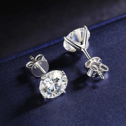 4 Prong 0.2-2CT Moissanite Stud Earrings D Color For Women Men S925 Silver Plated 18k Party Wedding Diamond Earring GRA