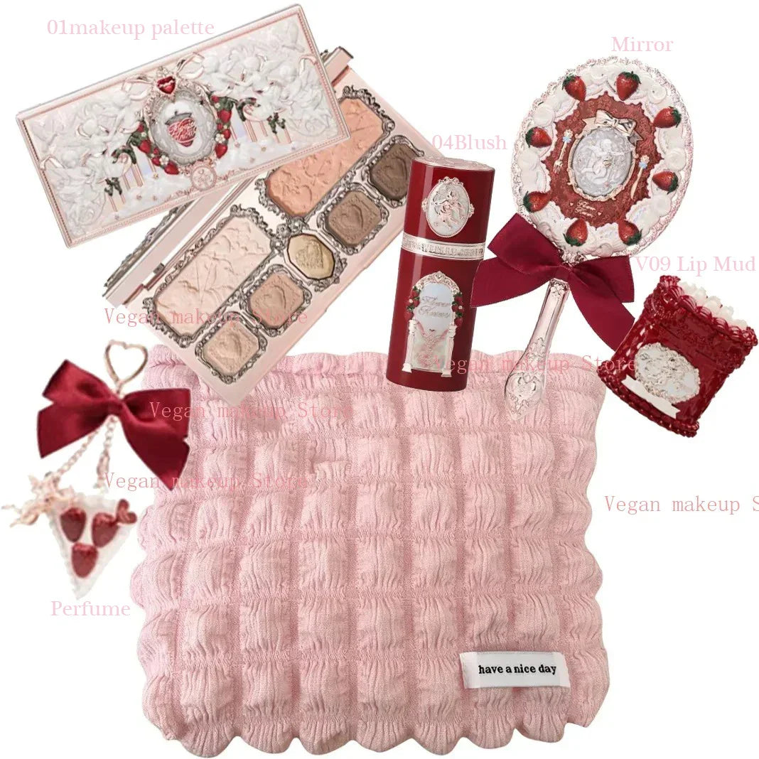 Strawberry Cupid Collection Makeup Kit Full Professional Face Palette Blush Eyeshadow Lip Cream Solid Perfume Sets