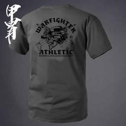Summer Popular Men's and Women's Physical Training Combat T-shirt High-quality Cotton Military Fan Round Neck Short-sleeved Top