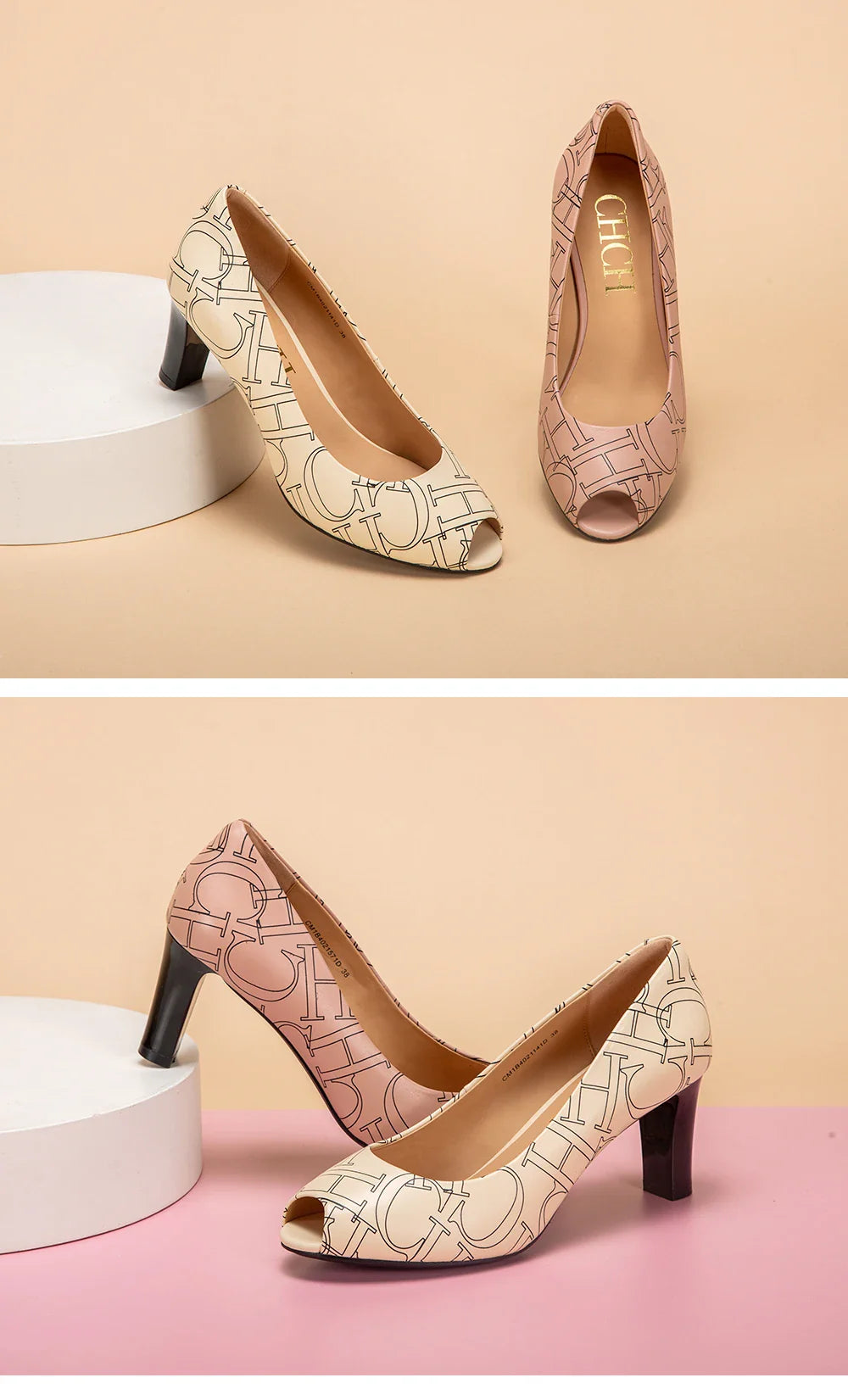 Women's Sandals High Heel Leather Fish Mouth Design Sense Casual Shoes Dress Summer Beach